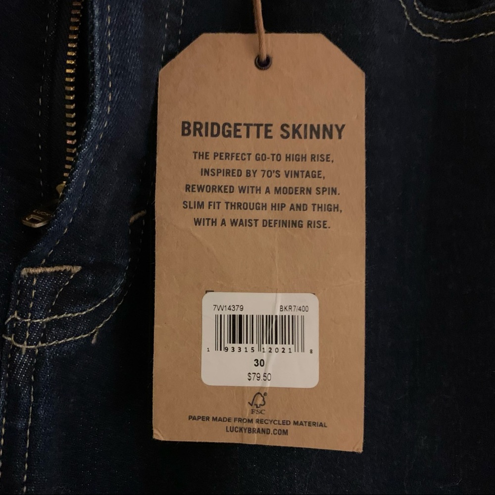 NWT Lucky Brand Bridgitte Dark Wash Hi-Rise Skinny Jeans - Picture 5 of 7